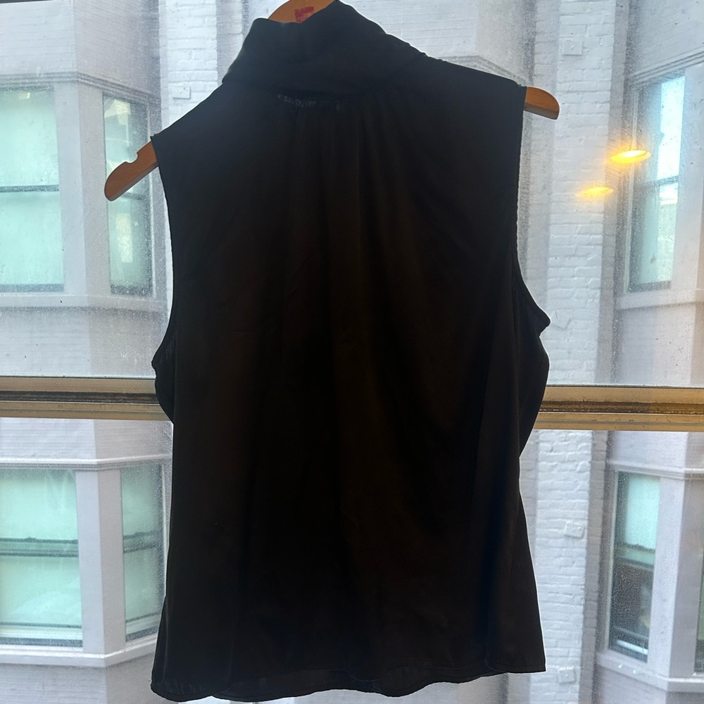 Michael Kors Stretch Silk (GENUINE silk, not a “silky” polyester) Mock Neck Top